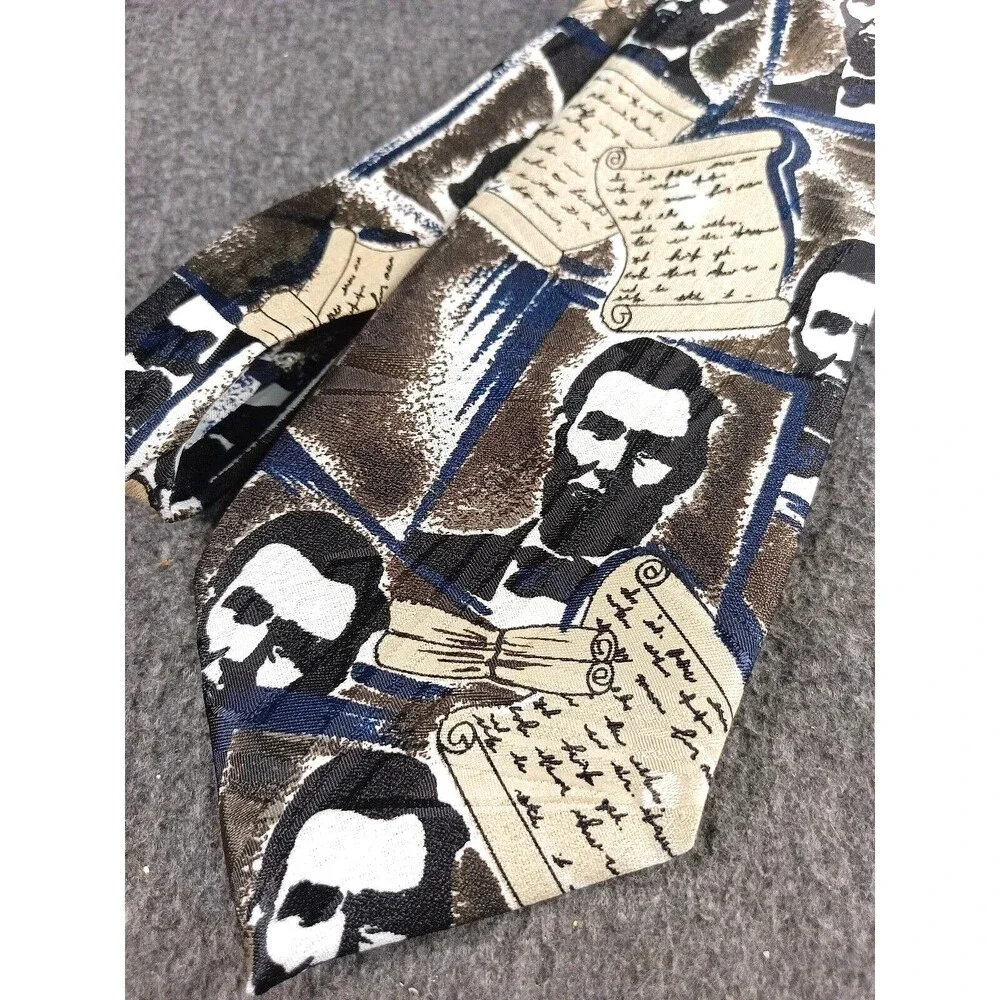 Patriotic President Abraham Lincoln Necktie FloRence & K. Inc Tie Black Blue